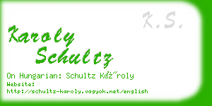 karoly schultz business card